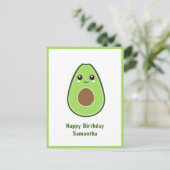 Niedlich Avocado Postkarte (Stehend Vorderseite)