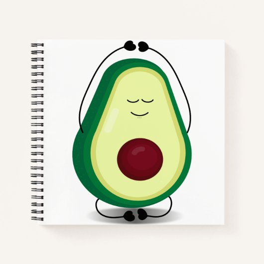 Niedlich Avocado Relaxation Cartoon Spiral Noteboo Notizblock (Vorderseite)