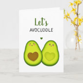 Niedlich Avocado Romantische Cuddle Liebe Romantis Karte (Gelbe Blume)