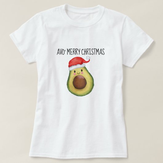 Niedlich Avocado Santa Avo Frohe Weihnachten T-Shirt (Design vorne)