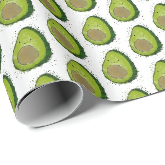 Niedlich Avocado Watercolor Geschenkpapier (Rolleneckpunkt)