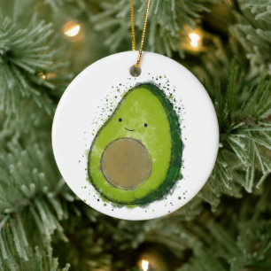 Niedlich Avocado Watercolor Keramik Ornament