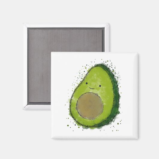 Niedlich Avocado Watercolor Magnet (Vorderseite/Rückseite)