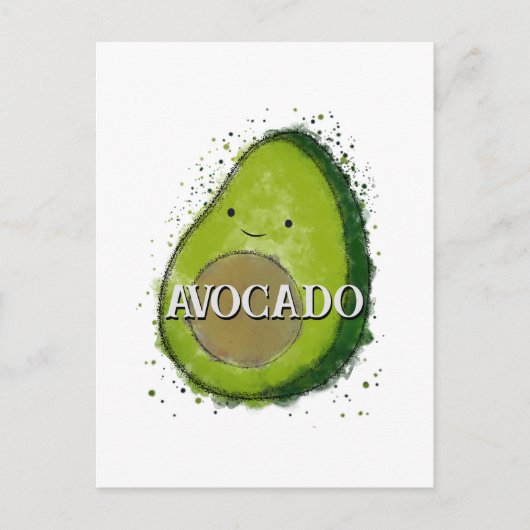 Niedlich Avocado Watercolor Postkarte (Vorderseite)