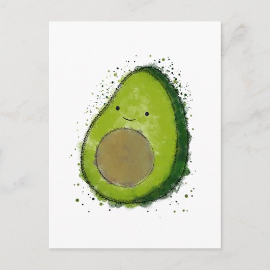 Niedlich Avocado Watercolor Postkarte (Vorderseite)