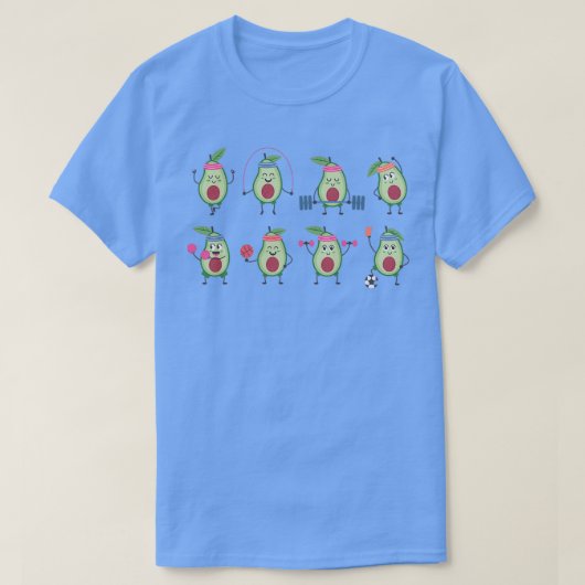Niedlich Avocado Workouts T-Shirt (Design vorne)