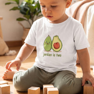Niedlich Avocado Zwei Jahre Geburtstagsgeschenk Ki Kleinkind T-shirt