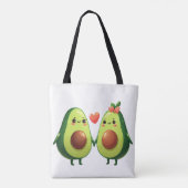 Niedlich Avocados - Kawaii Couple Heart Design Tasche (Rückseite)