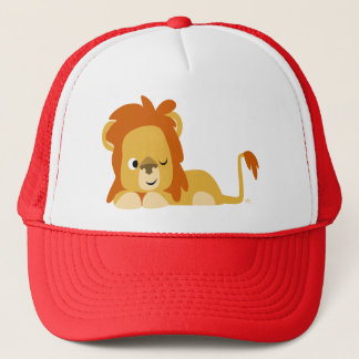 Niedlich Awake Cartoon Lion Hat Truckerkappe