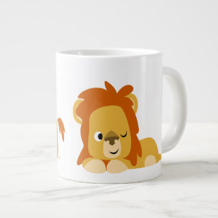 Niedlich Awake Cartoons Lion Jumbo-Tasse