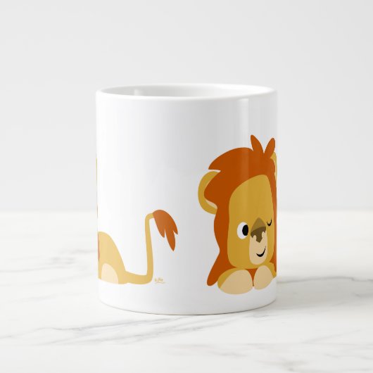 Niedlich Awake Cartoons Lion Jumbo-Tasse (Vorderseite)