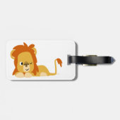 Niedlich Awake Cartoons Lion Luggage Tag Gepäckanhänger (Rückseite horizontal)