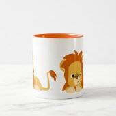 Niedlich Awake Cartoons Lion Zweifarbige Tasse (Mittel)