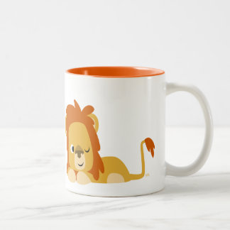 Niedlich Awake Cartoons Lion Zweifarbige Tasse