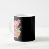 Niedlich Axolotl Eating Ramen Noodles Kawaii Anime Kaffeetasse (Vorderseite Links)