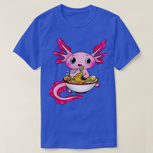 Niedlich Axolotl Eating Rammen T-Shirt (Design vorne)