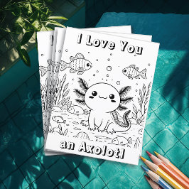 Niedlich Axolotl | Farbseite des Kindes Flyer