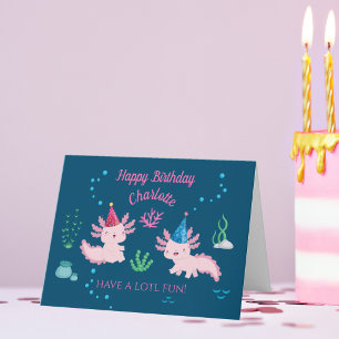 Niedlich Axolotl Happy Birthday Karte