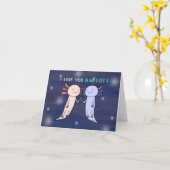 Niedlich Axolotl I Liebe Sie viel lustigen Valenti Karte (Gelbe Blume)