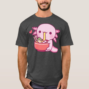 Niedlich Axolotl isst japanische Ramen Noodles T-Shirt