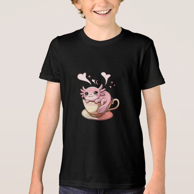 Niedlich Axolotl - Kawaii Axolotl Lover Gift Tri-Blend Shirt (Vorderseite)