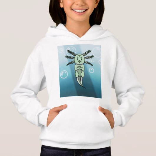 Niedlich Axolotl Kawaii Chibi Hoodie (Vorderseite)