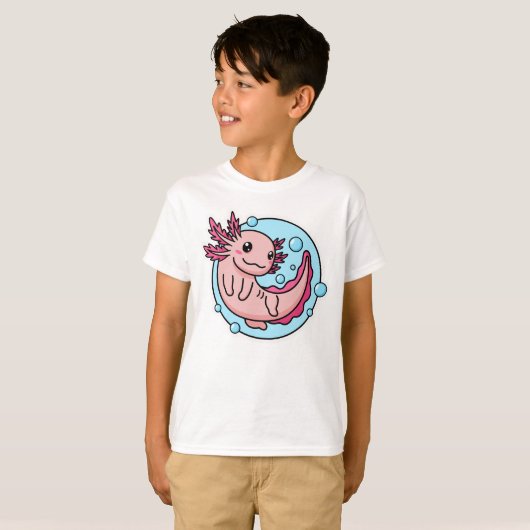 Niedlich Axolotl Lover Funny Axolotl Kinder Männer T-Shirt (Vorne ganz)
