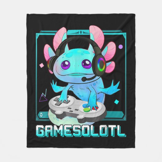 Niedlich Axolotl Lover Gamesalotl Gaming Axolotl K Fleecedecke (Vorderseite)
