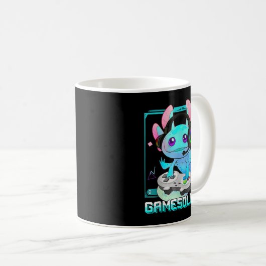 Niedlich Axolotl Lover Gamesalotl Gaming Axolotl K Kaffeetasse (VorderseiteRechts)