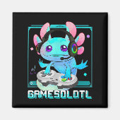 Niedlich Axolotl Lover Gamesalotl Gaming Axolotl K Magnet (Vorne)