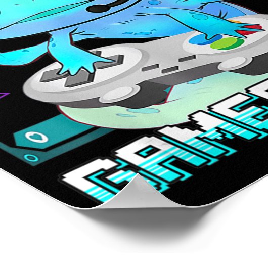 Niedlich Axolotl Lover Gamesalotl Gaming Axolotl K Poster (Ecke)