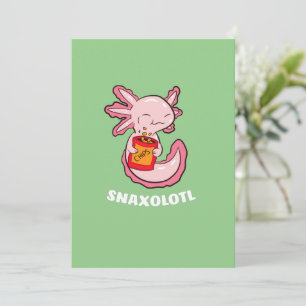 Niedlich Axolotl Lover Snaxolotl Kawaii Axolotl Fo Feiertagskarte