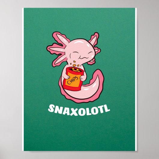 Niedlich Axolotl Lover Snaxolotl Kawaii Axolotl Fo Poster (Vorne)