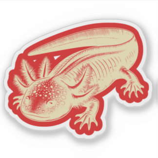 Niedlich Axolotl Neue Designs Roter Herbst Vinyl Aufkleber