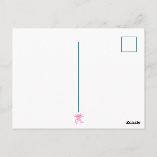 Niedlich Axolotl Pink Salamander Hallo Postcard Postkarte (Rückseite)