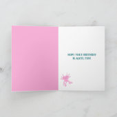 Niedlich Axolotl Pink Salamander Personalisiert Ge Karte (Innenseite)