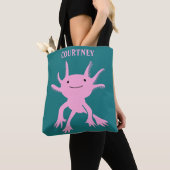 Niedlich Axolotl Pink Salamander Personalisiert Tasche (Von Nahem)