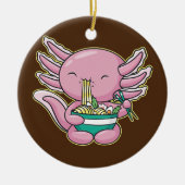 Niedlich Axolotl Ramen Japanischer Anime Noodles T Keramik Ornament (Vorne)