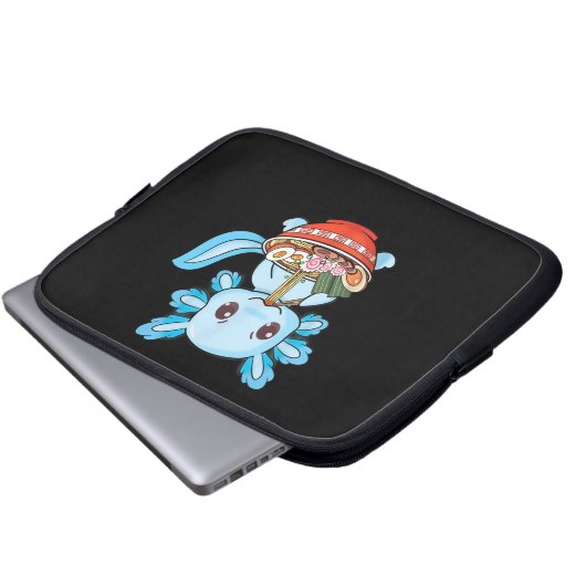 Niedlich Axolotl Ramen Noodles Anime Laptopschutzhülle (Vorne Knopf)