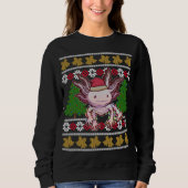 Niedlich Axolotl Ugly Sweater Christmas Lights San Sweatshirt (Vorderseite)