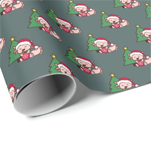 Niedlich Axolotl Weihnachten Geschenkpapier (Rolleneckpunkt)