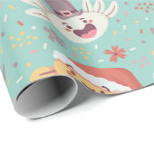 Niedlich Axolotl Xmas Weihnachtsmuster Kawaii Tier Geschenkpapier (Rolleneckpunkt)