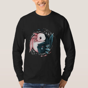 Niedlich Axolotl Yin Yang Plush Pets Cherry Blosso T-Shirt