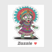 Niedlich Aztec Zombie Aufkleber (Blatt)