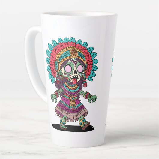 Niedlich Aztec Zombie Milchtasse (Linke Ecke)