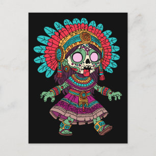 Niedlich Aztec Zombie Postkarte
