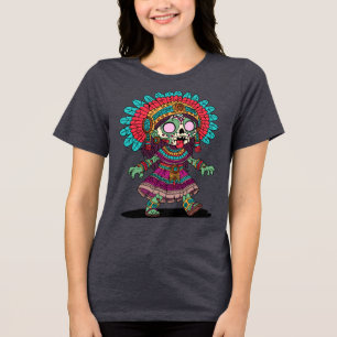 Niedlich Aztec Zombie Tri-Blend Shirt