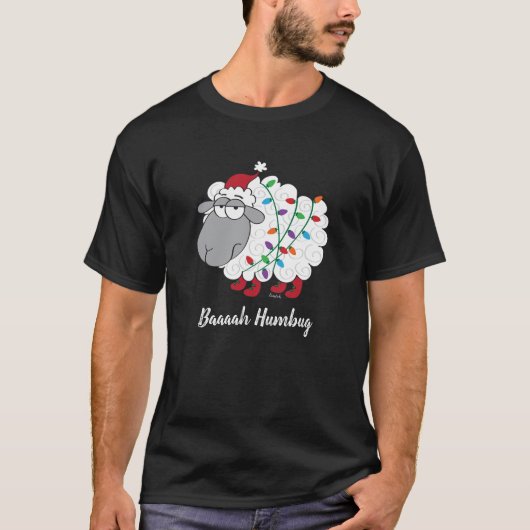 Niedlich Baaah Humbug Sheep mit Lights T - Shirt (Vorderseite)