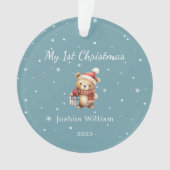 Niedlich Baby 1. Foto Weihnachten Ornament (Vorderseite)