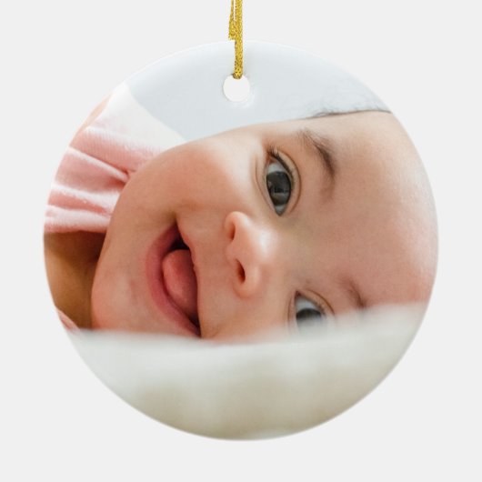 Niedlich Baby 1. Weihnachts-Blütenfrühstück Siegel Keramik Ornament (Hinten)